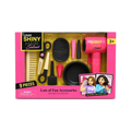 LIDUO Shiny Hair Salon 9-Piece Deluxe Styling Set with Blowing Air Hair Dryer – Kids Pretend Play Beauty Set | 3+ Years