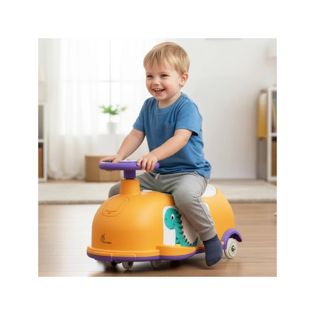 R For Rabbit Iya Iya Poppy 3 in 1 Kids Ride On Swing Car Orange Purple
