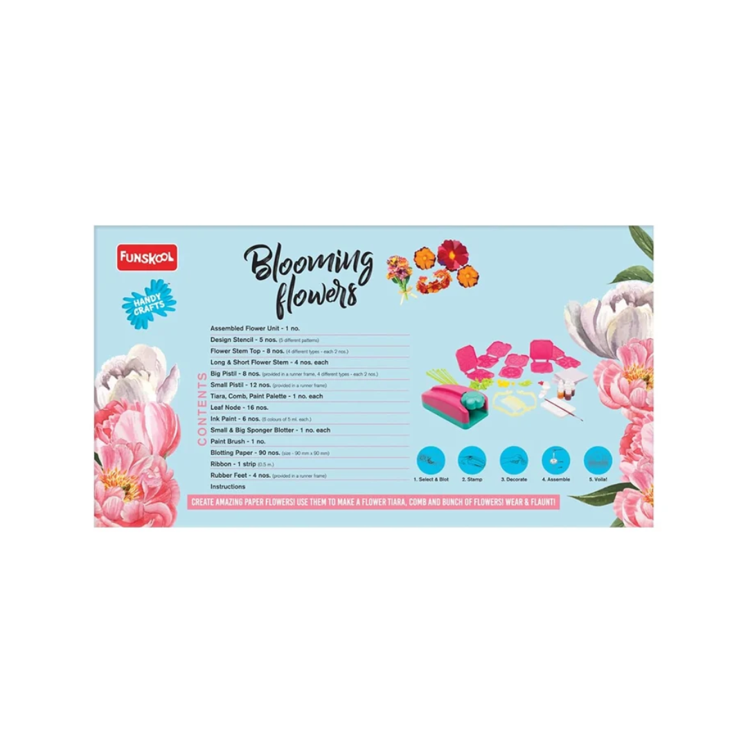 Funskool Handycrafts Blooming Flowers, Paper Flower Making kit, Make Real Looking Paper Flowers,Art and Craft Kit,