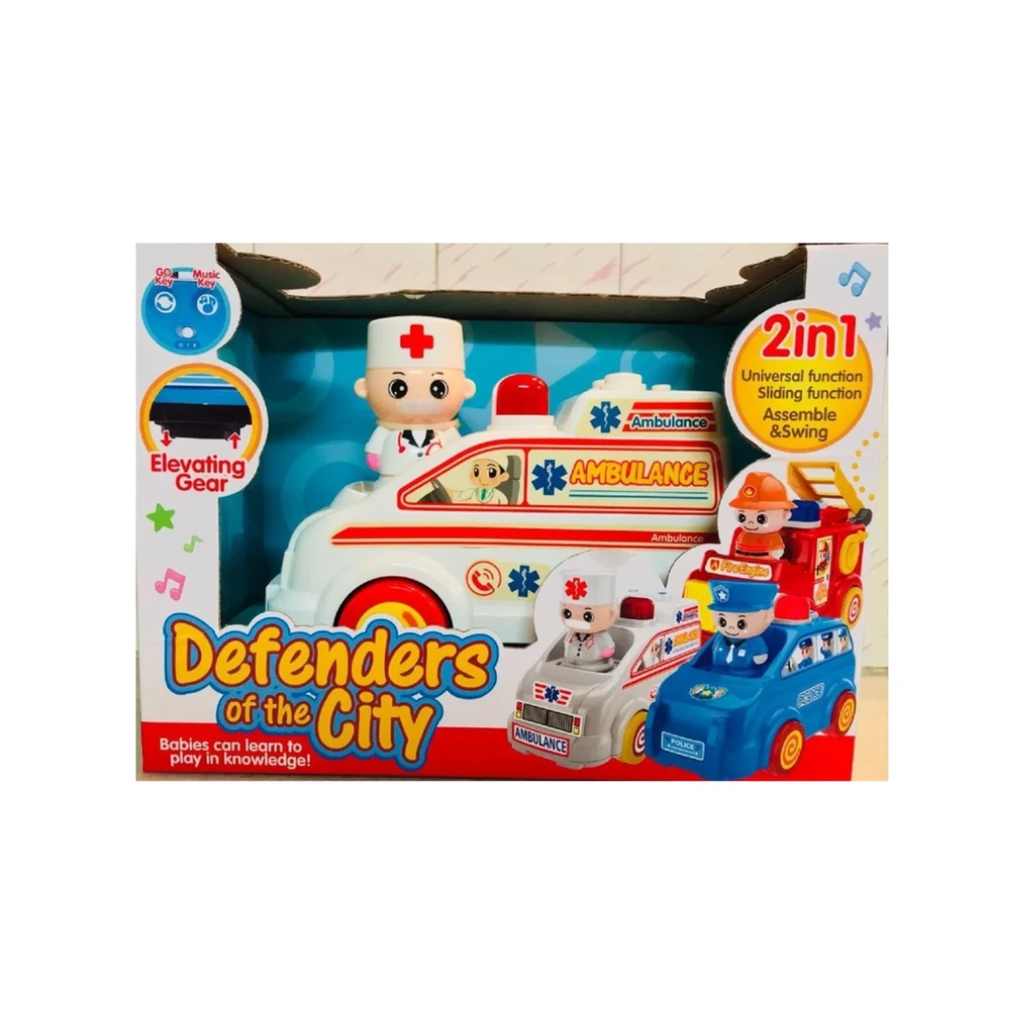 2-in-1 Ambulance Toy Car with Doctor Figure – Sliding & Swinging Rescue Vehicle for Kids