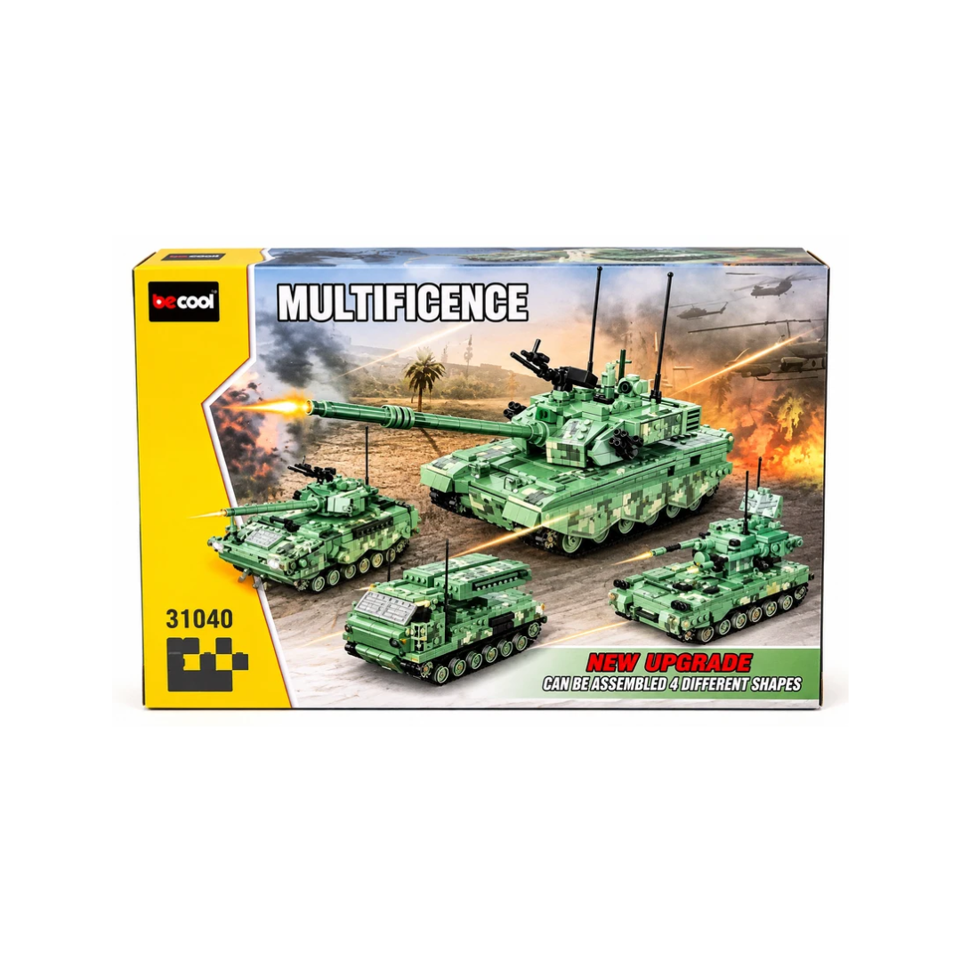 Be Cool Multifience Tank 99A 4-in-1 Building Blocks Set – 868+ PCS | Model 31040 | Ages 8+