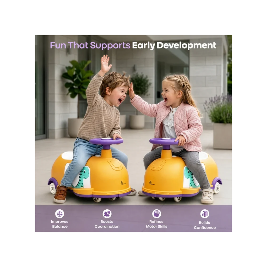 R For Rabbit Iya Iya Poppy 3 in 1 Kids Ride On Swing Car Orange Purple