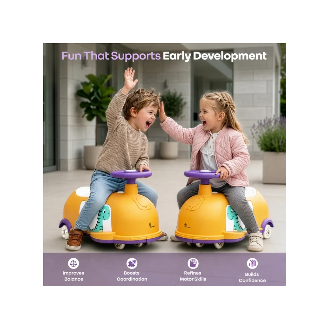 R For Rabbit Iya Iya Poppy 3 in 1 Kids Ride On Swing Car Orange Purple