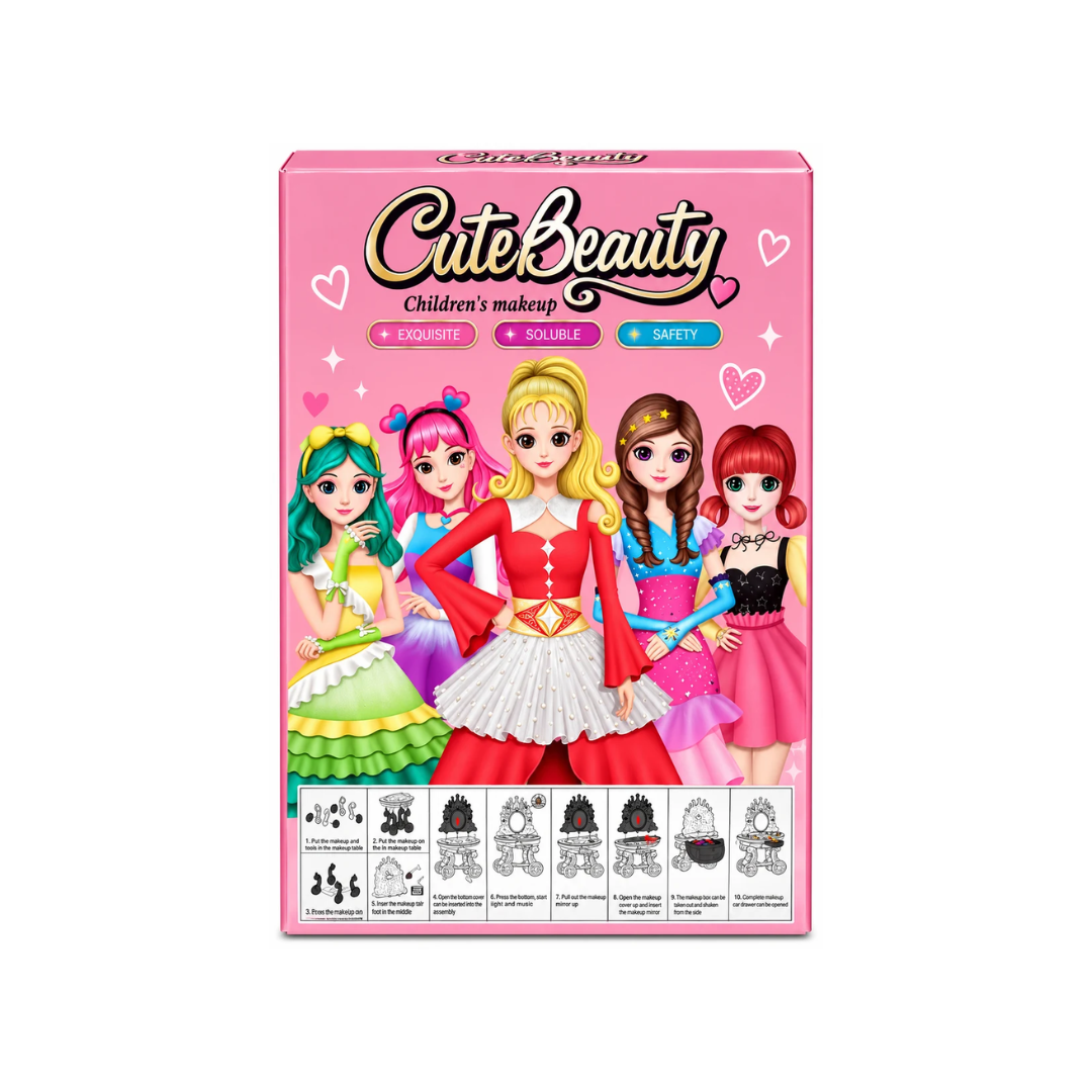 Cute Beauty Children’s Makeup Trolley Play Set – Pretend Beauty & Makeup Kit for Kids