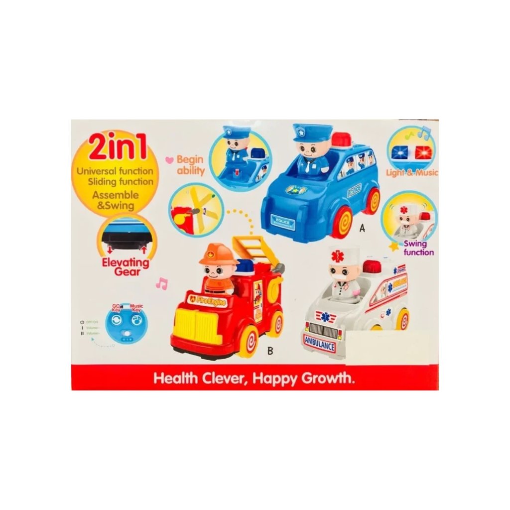 2-in-1 Ambulance Toy Car with Doctor Figure – Sliding & Swinging Rescue Vehicle for Kids