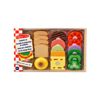 Melissa & Doug 17-Piece Wooden Sandwich Making Play Food Set | Pretend Kitchen Toy for Kids 3+