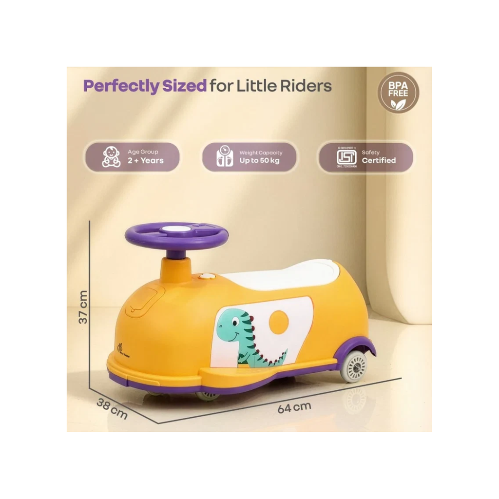 R For Rabbit Iya Iya Poppy 3 in 1 Kids Ride On Swing Car Orange Purple