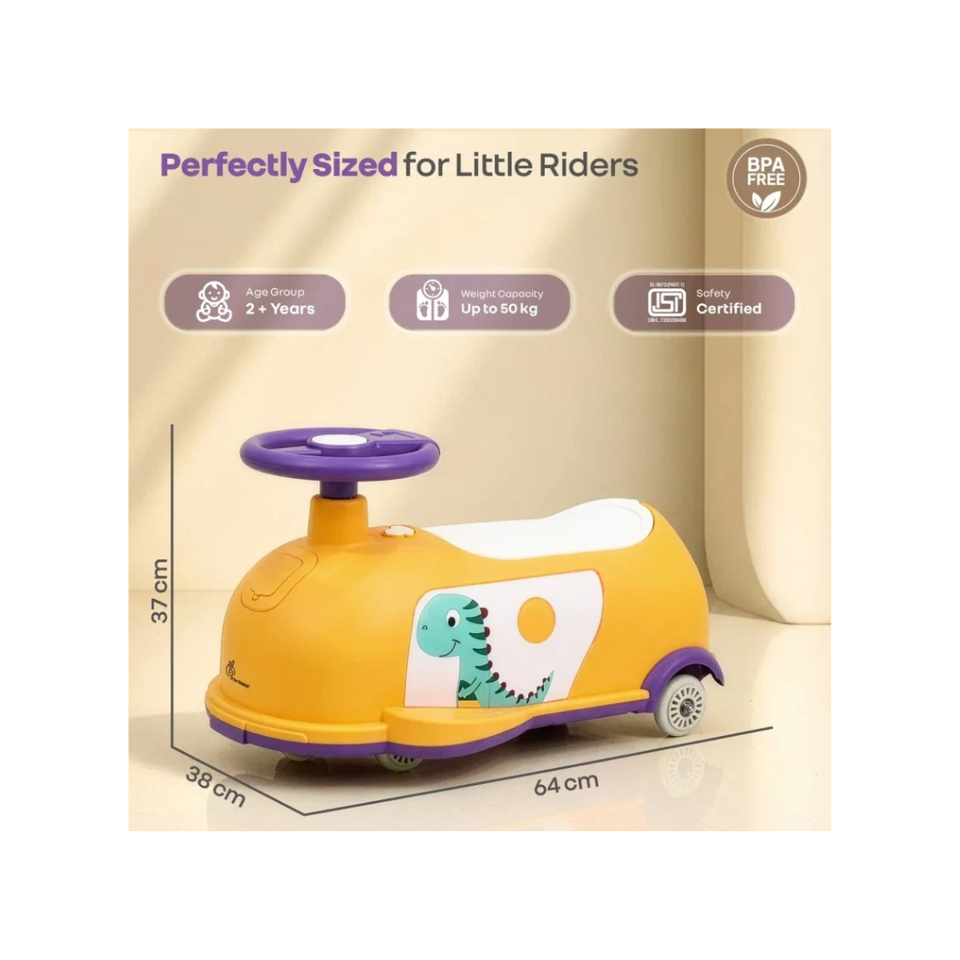 R For Rabbit Iya Iya Poppy 3 in 1 Kids Ride On Swing Car Orange Purple
