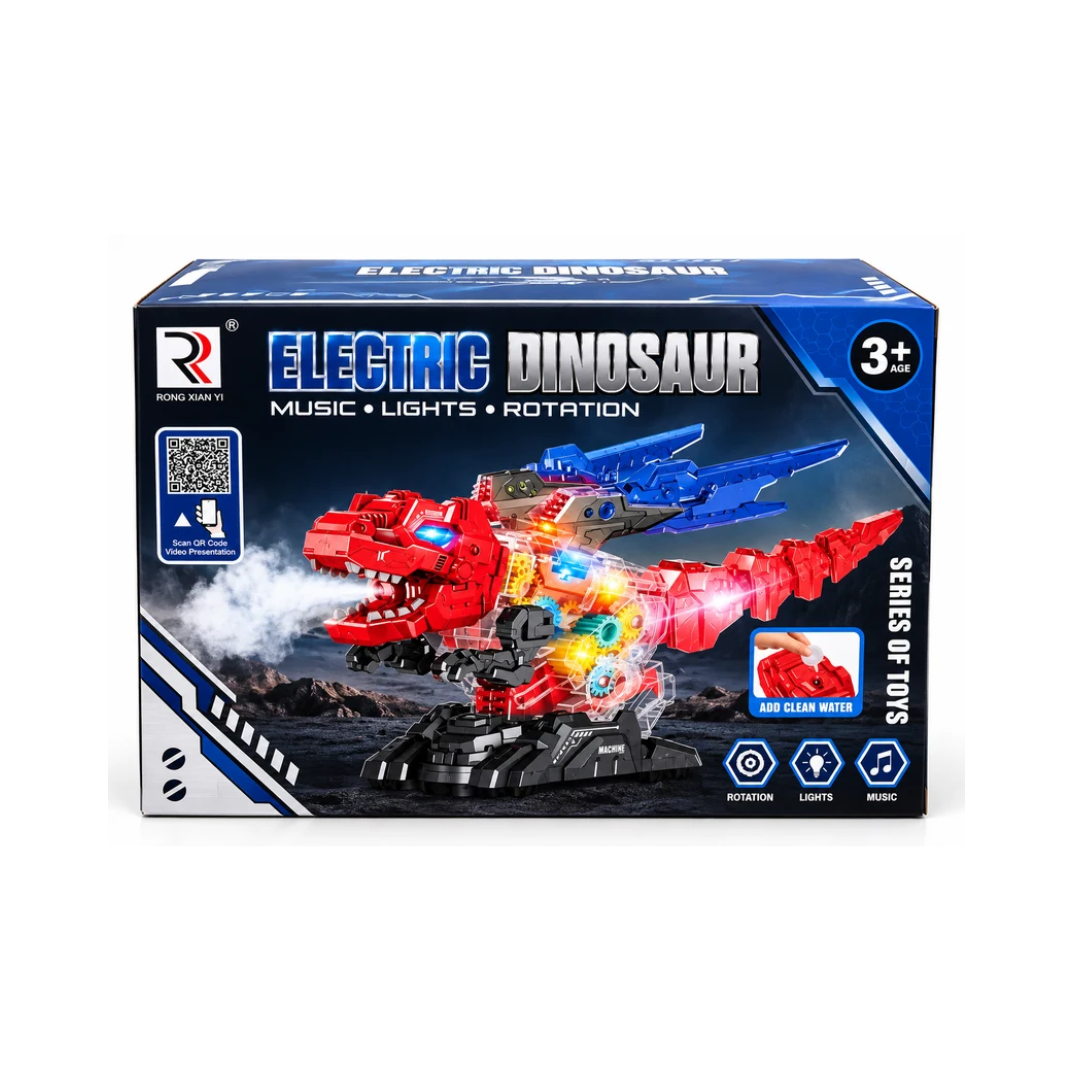 Electric Dinosaur Toy with Music, Lights & Rotation | Interactive Water-Filling Dinosaur Toy  – 3+ Years