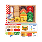 Melissa & Doug 17-Piece Wooden Sandwich Making Play Food Set | Pretend Kitchen Toy for Kids 3+