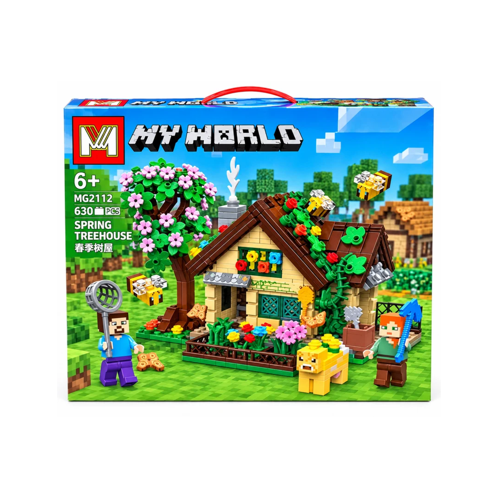 My World Spring Treehouse 630 Pcs Building Blocks Set – Creative House Construction Toy for Kids 6+