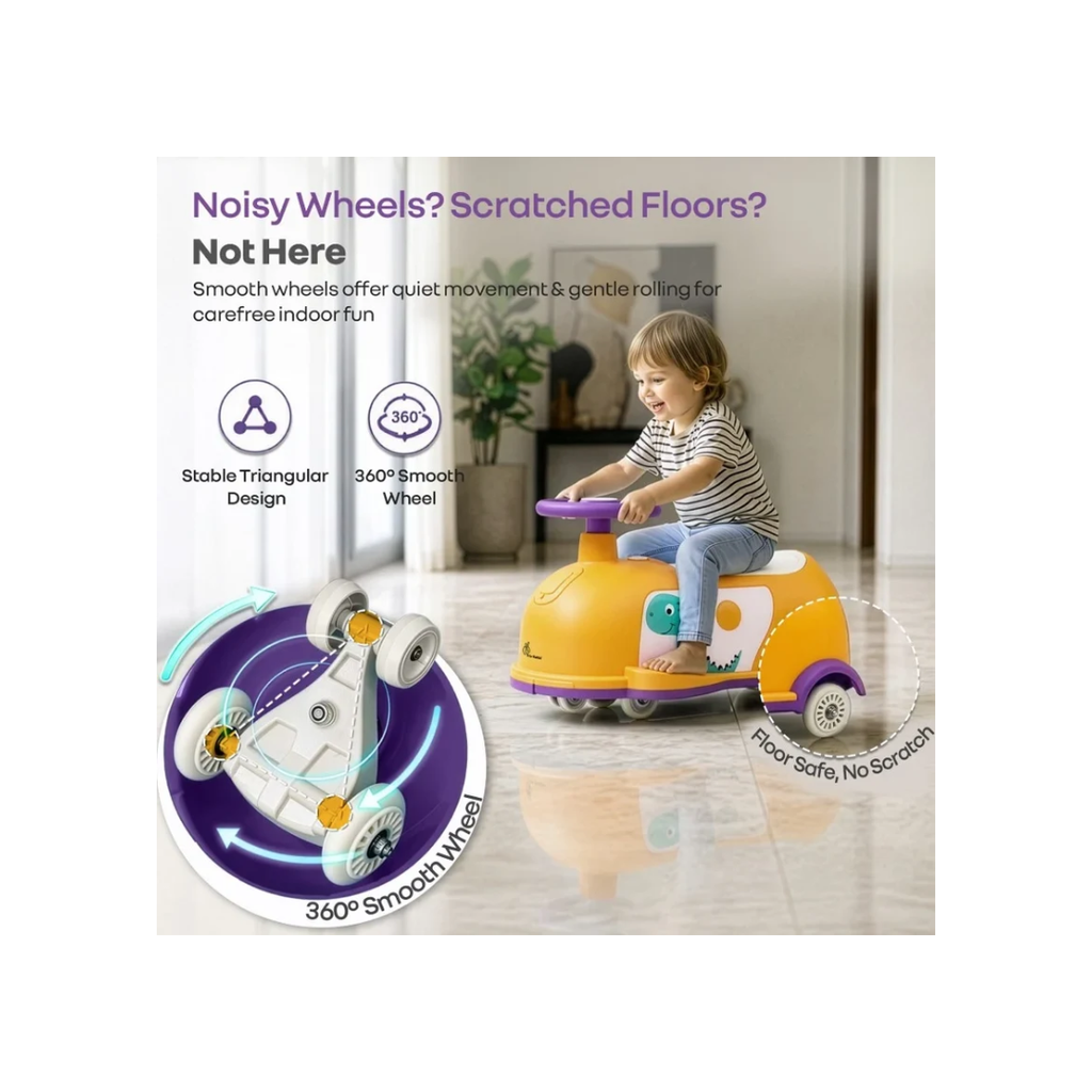 R For Rabbit Iya Iya Poppy 3 in 1 Kids Ride On Swing Car Orange Purple