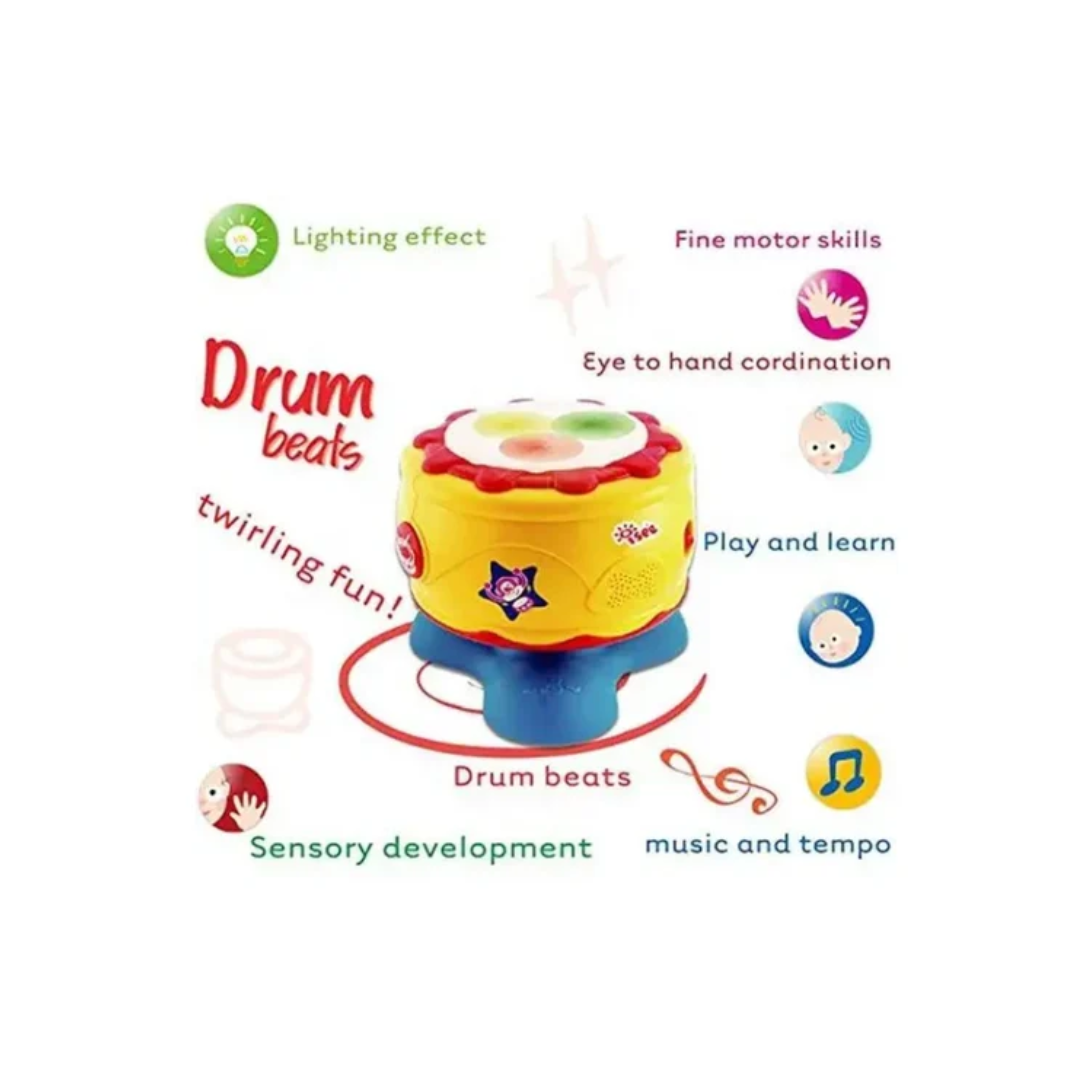 Baoli Musical Party Drum Toy for Babies – Light & Sound Interactive Drum, 18 Months+