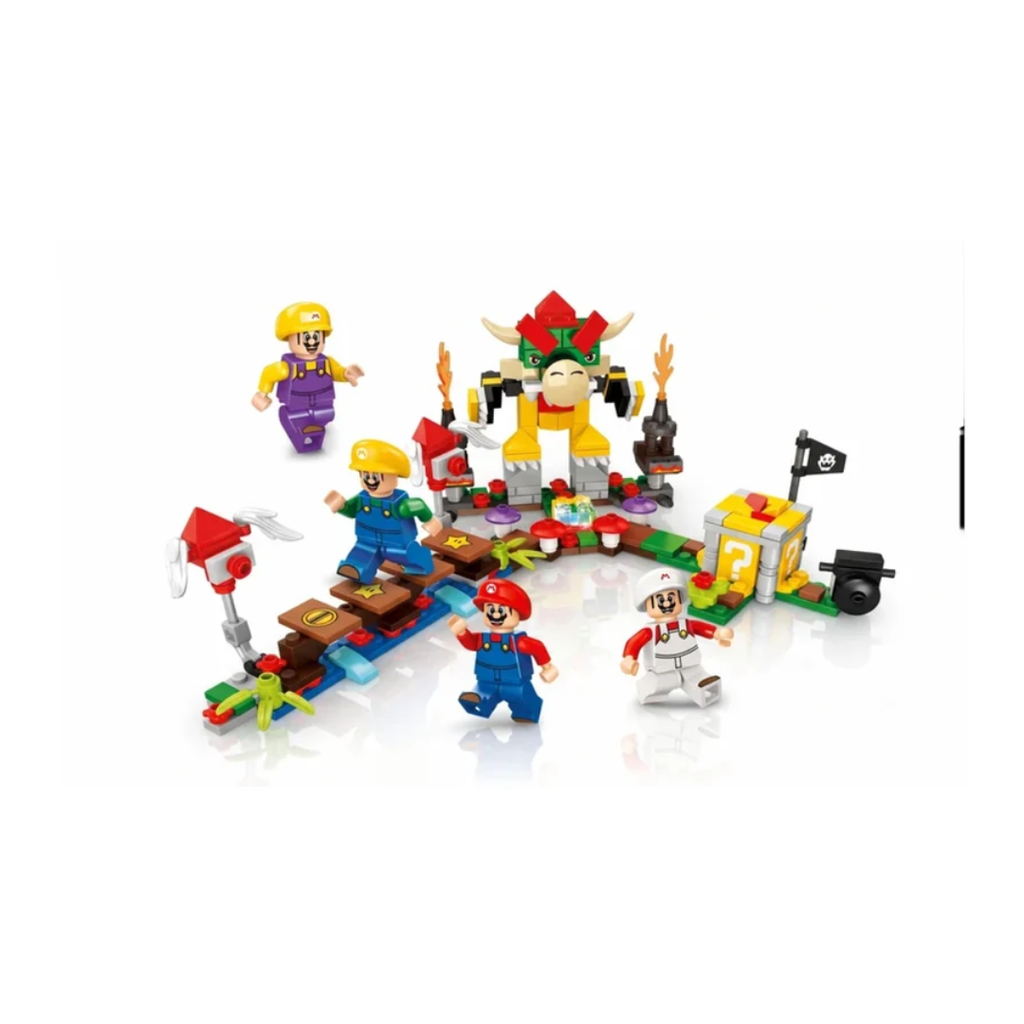 Super Mario Building Blocks Adventure Set – 371 Pieces with 4 Character Figures & Colorful Lights | 6+ Years