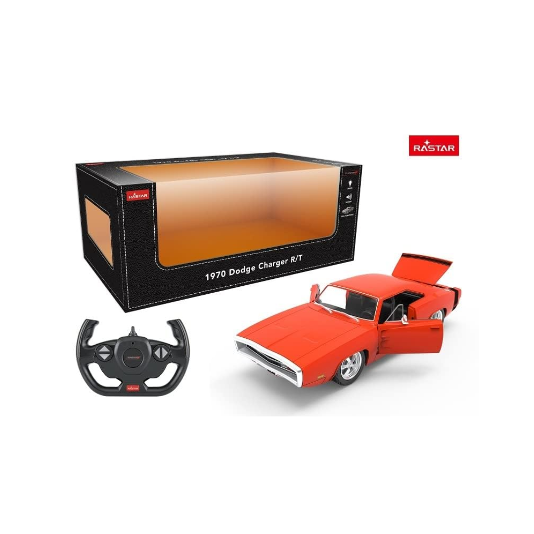 RASTAR 1970 Dodge Charger R/T RC Car Remote Control Toy Car with USB Charging, Lights & Sounds Kids Car Toy