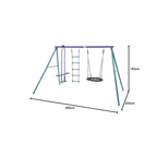 Plum Metal Multiplay Swing Set for Kids – Outdoor Playset with Swing, Rope Ladder & Glider, 50 kg Capacity