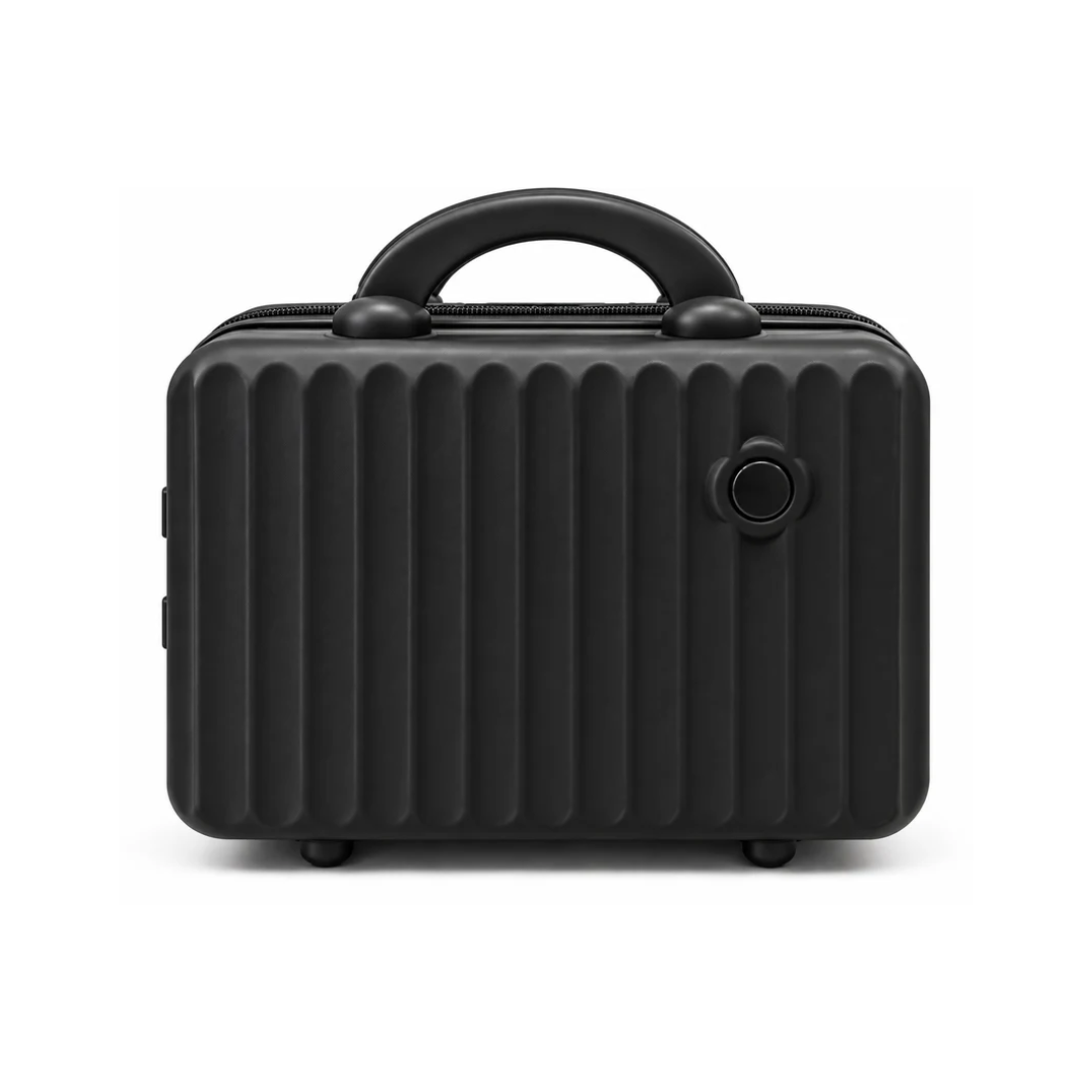 Portable Hard Shell Makeup & Travel Organizer Case with Handle – Black (30cm)