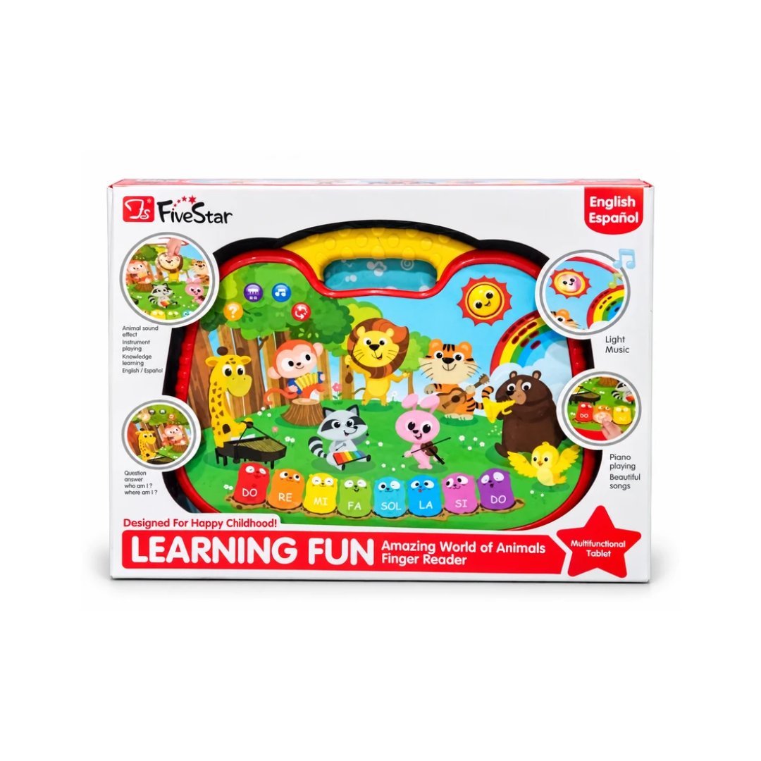 FiveStar Learning Fun Amazing World of Animals Finger Reader – Musical Educational Tablet Toy for Kids