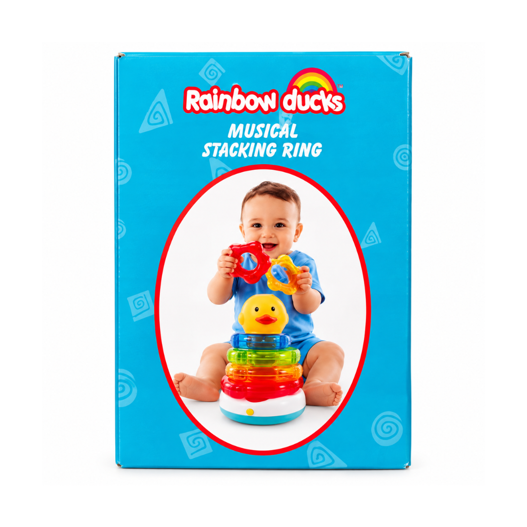 Toyboi Rainbow Ducks Musical Stacking Rings