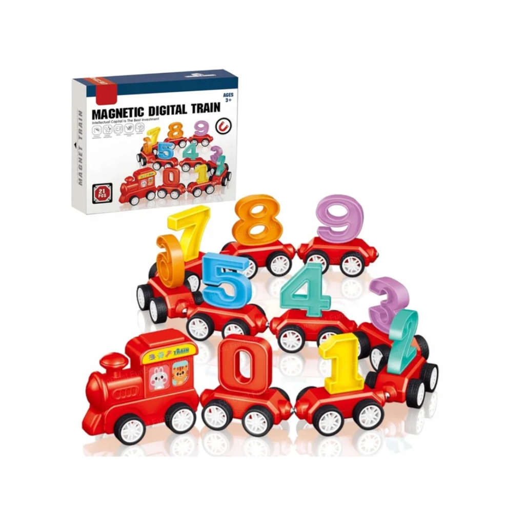 Magnetic Digital Number Train Toy – 21 Pcs Educational Learning Set for Kids 3+