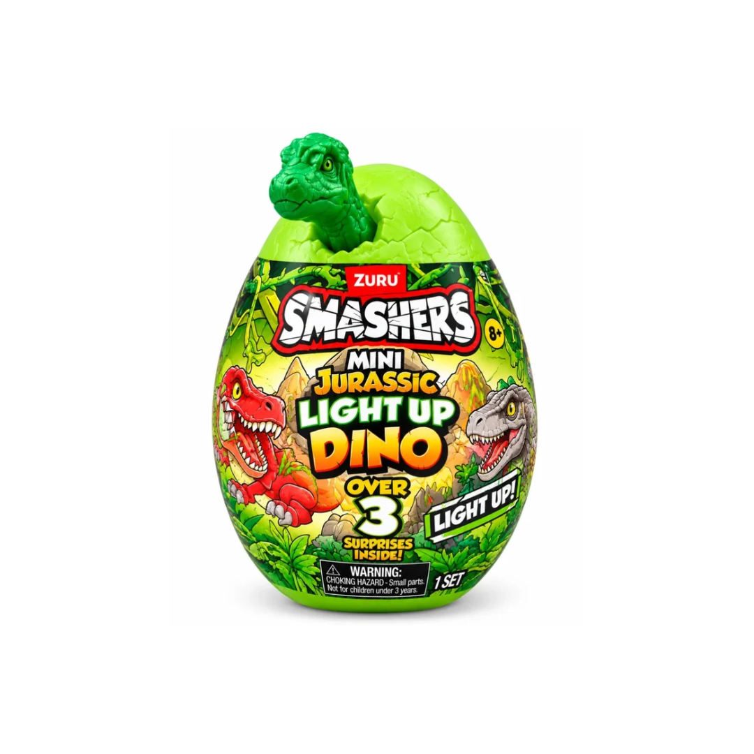 ZURU Smashers Mini Jurassic Light Up Dino Surprise Egg – 3+ Surprises