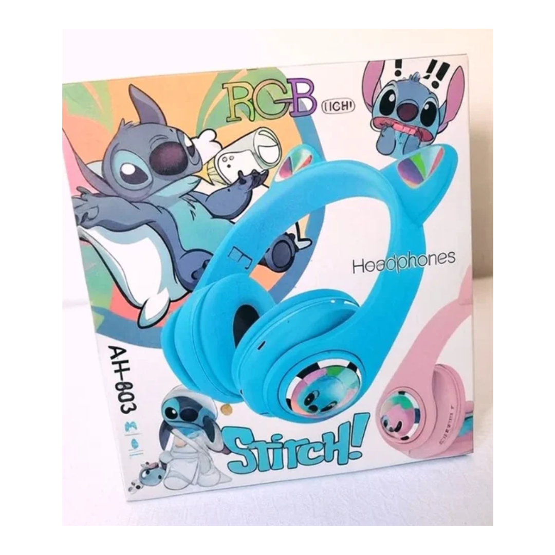 Stitch AH-803 Kids Wireless RGB Light Headphones with Pure Bass & Hands-Free Calling