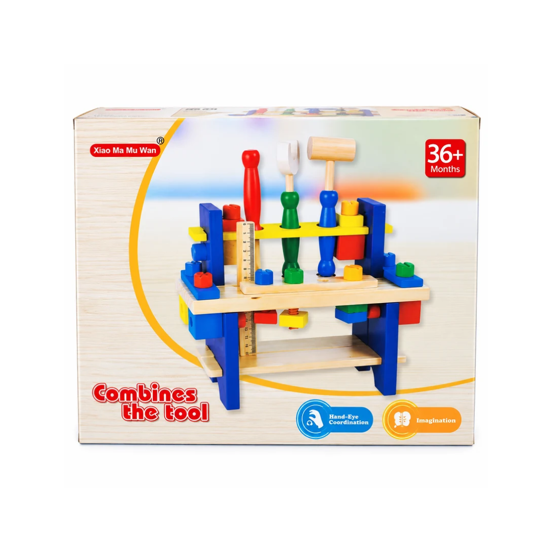 Kids Wooden Tool Workbench Set – Pretend Play Carpenter & Construction Toy | 36+ Months
