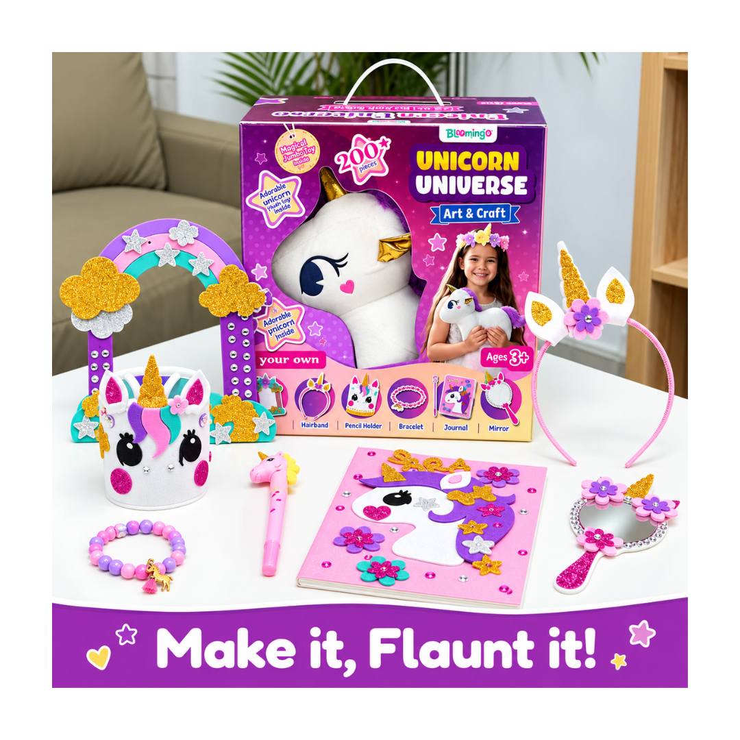 Bloomingo Unicorn Universe 6-in-1 DIY Art & Craft Kit