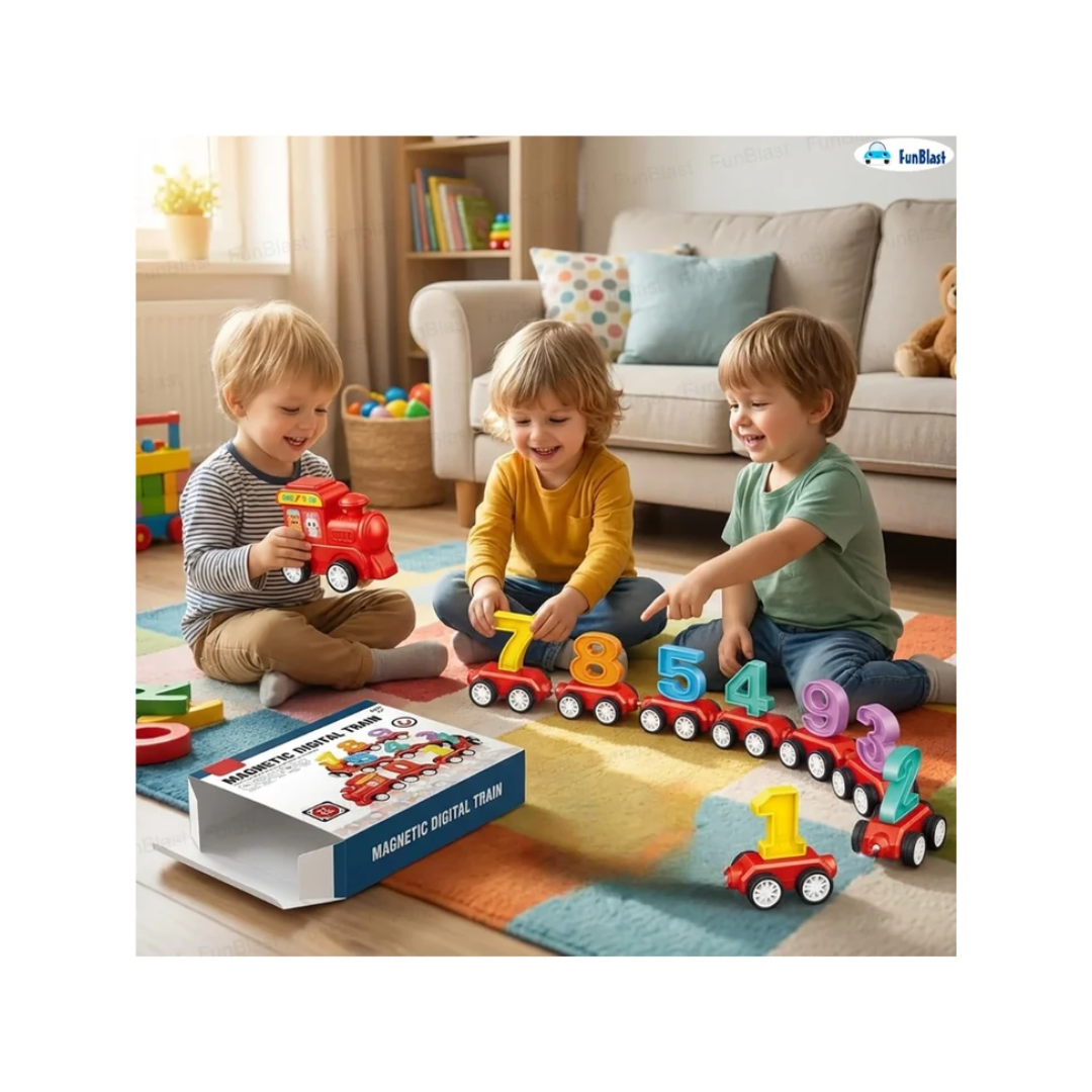 Magnetic Digital Number Train Toy – 21 Pcs Educational Learning Set for Kids 3+