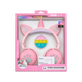 Kids Unicorn LED Bluetooth Headphones with Cat Ears – Pink KE-13