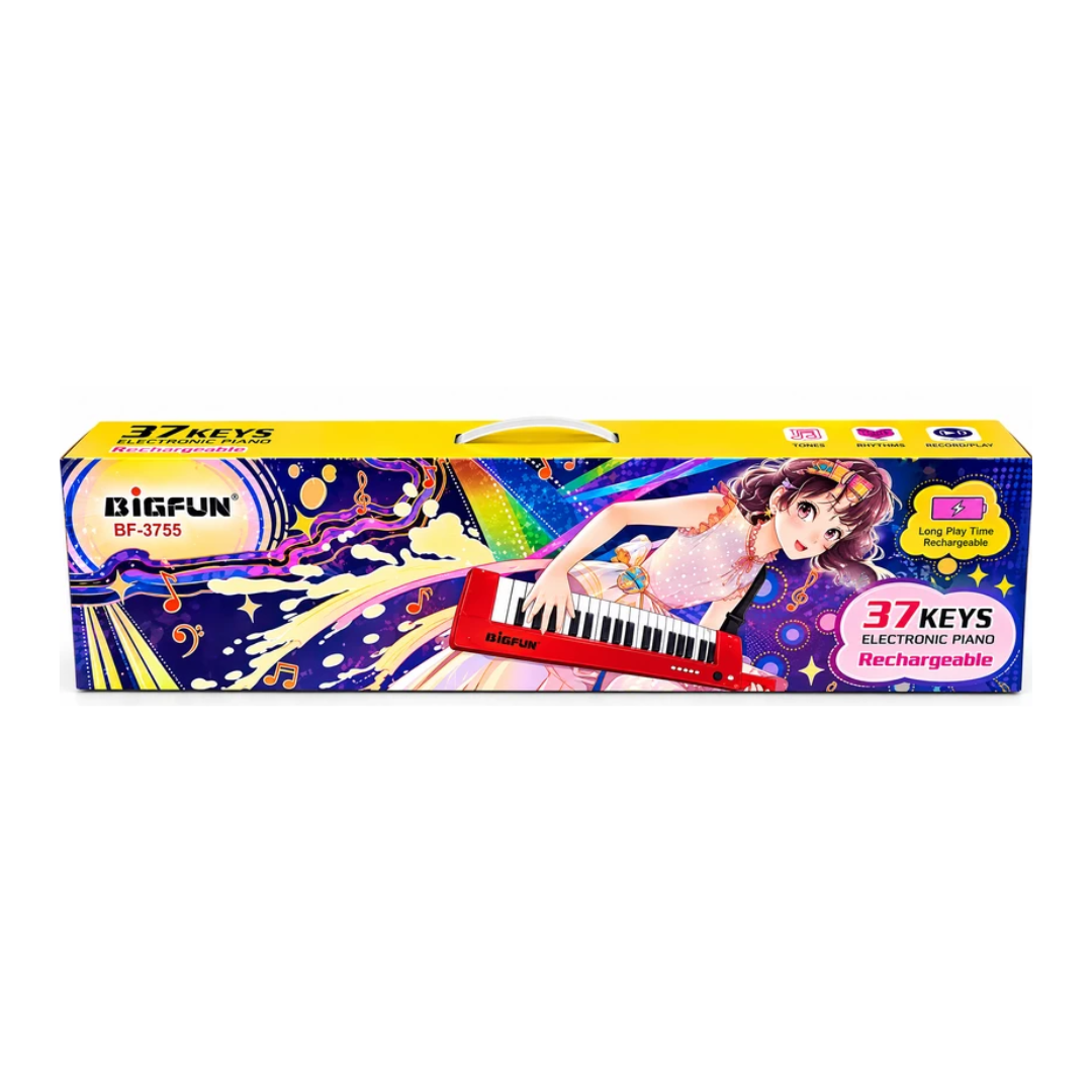BigFun BF-3755 37-Key Rechargeable Electronic Piano Keyboard for Kids | Portable Musical Keyboard