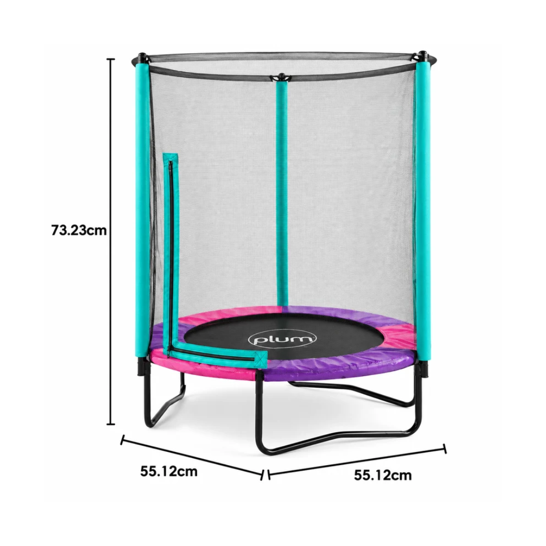 Plum 4.5ft Junior Trampoline with Safety Enclosure | Outdoor Kids Trampoline for Ages 3–6 Years