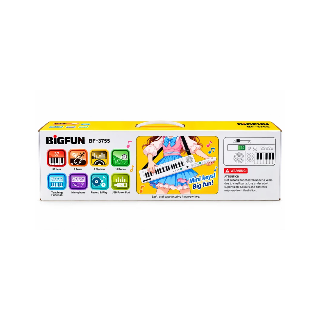 BigFun BF-3755 37-Key Rechargeable Electronic Piano Keyboard for Kids | Portable Musical Keyboard