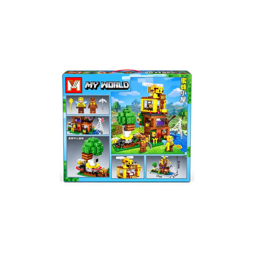 My World Bee House 501 Pcs Building Blocks Set – Creative Honey Bee Treehouse Toy for Kids 6+