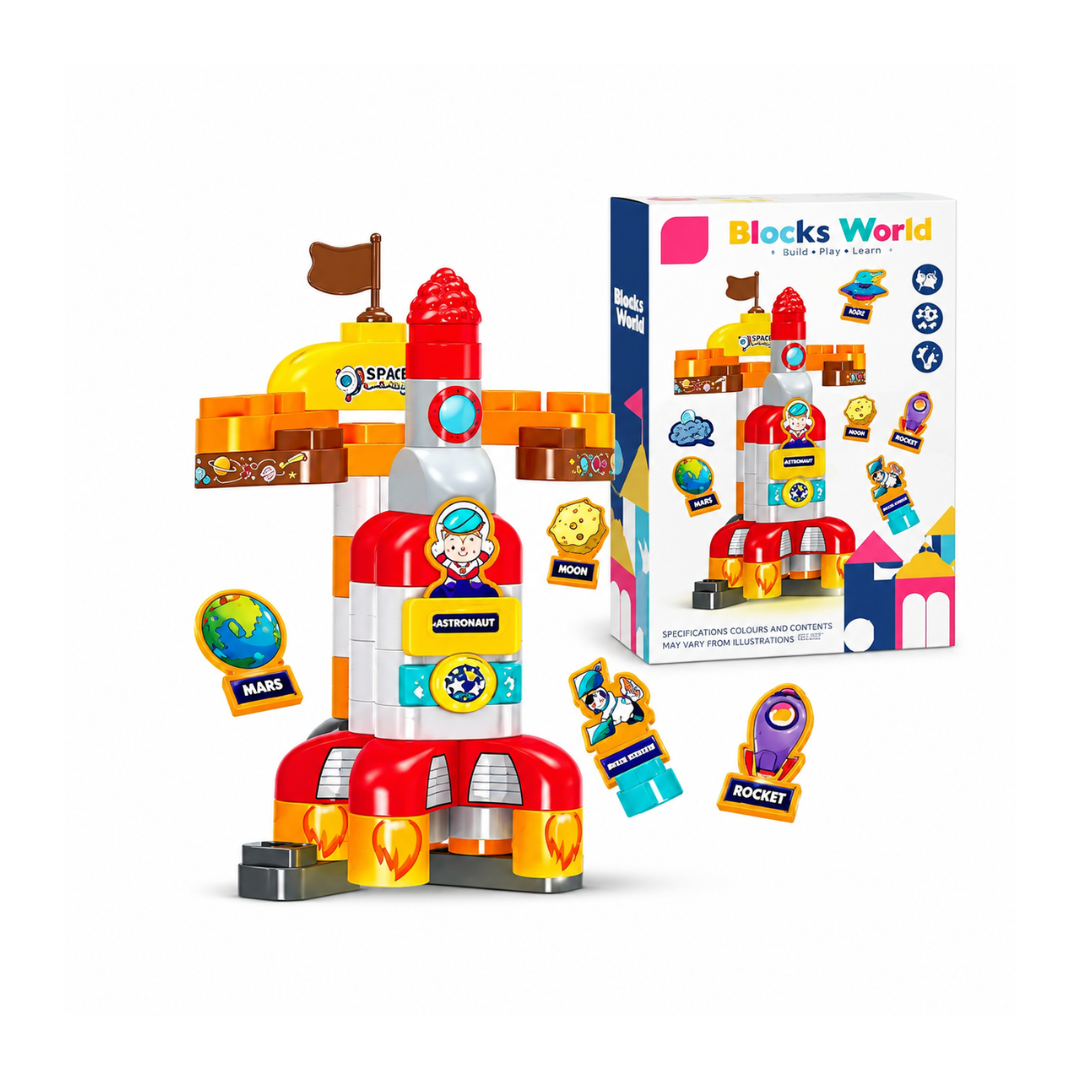 Rainbow Toys Blocks Word Space Exploration