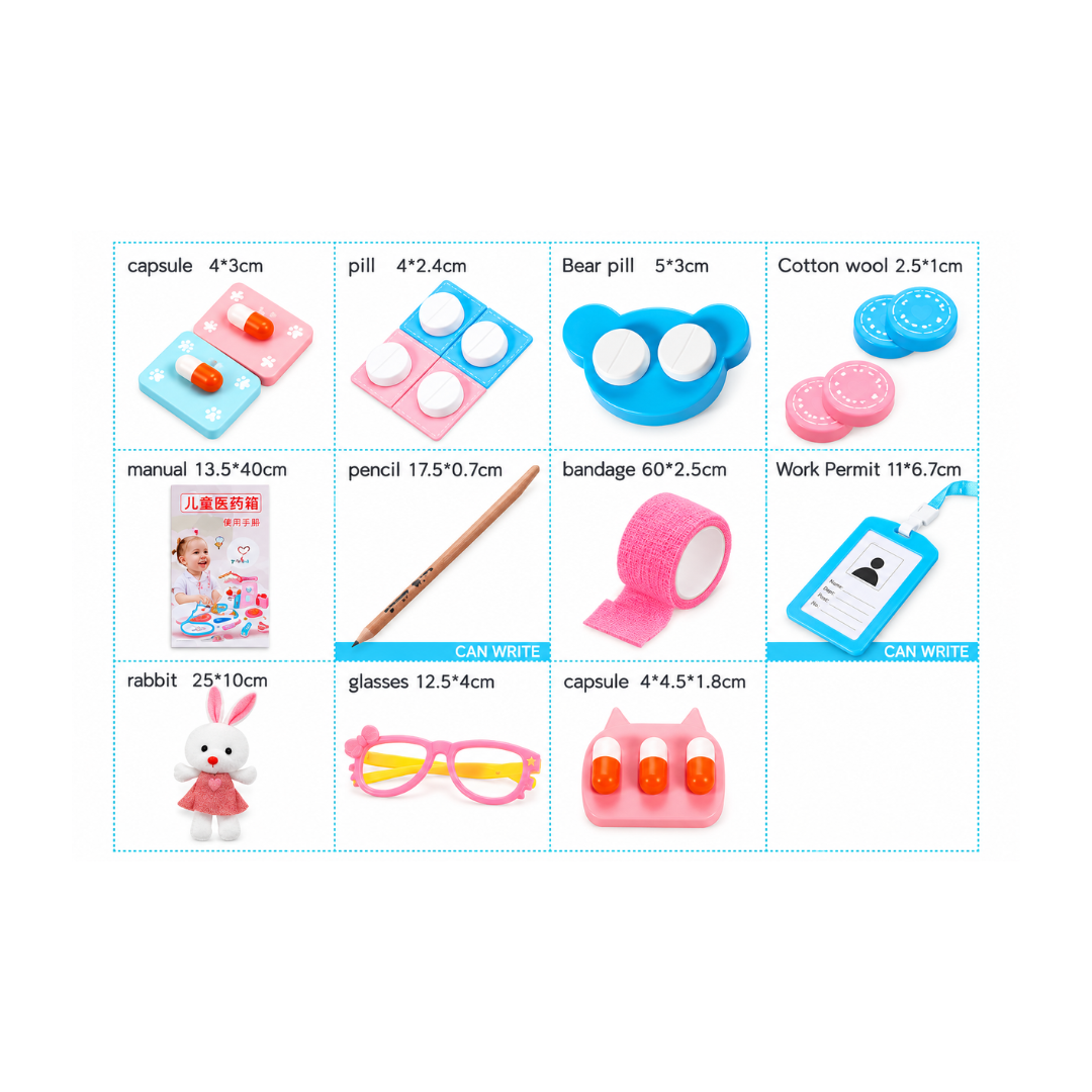 Rainbow Toys Wooden Doctor Dentist Play and Patend Set (Dentist Doctor + Bag)