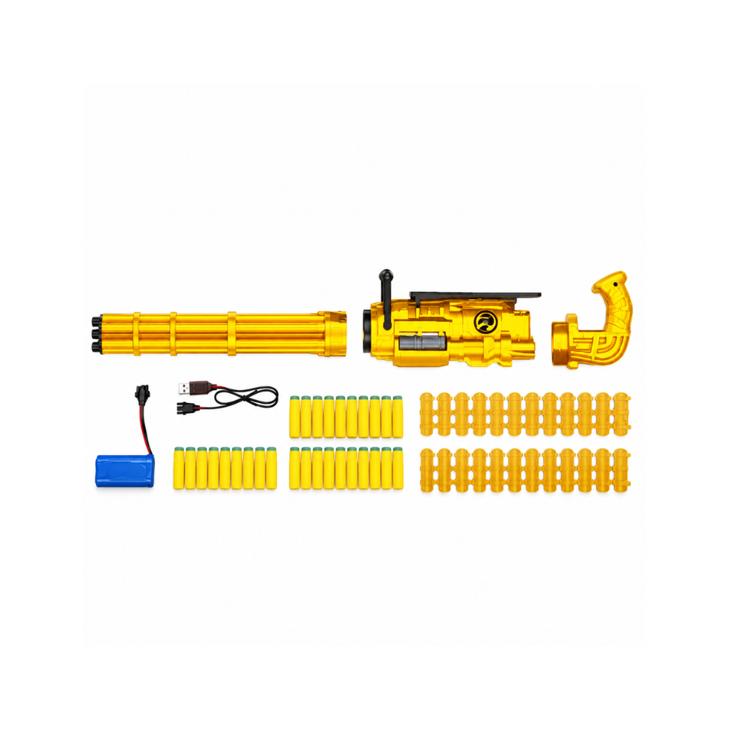 lumo Blazestorm Gatling Toy Gun with Soft Bullets & Rotating Barrel