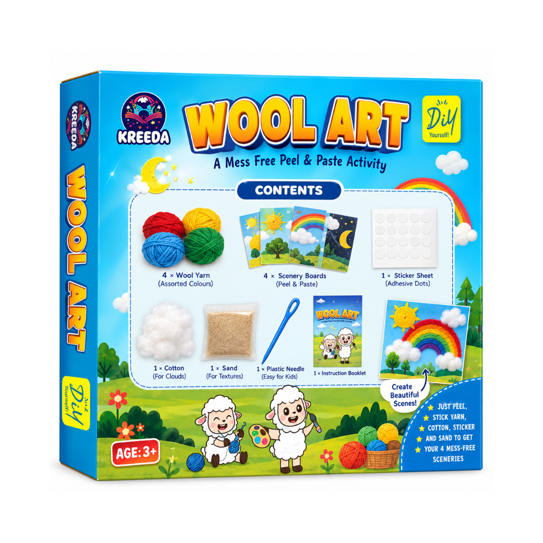 Kreeda Sand Art & Wool Art DIY Mess Free Craft Kit