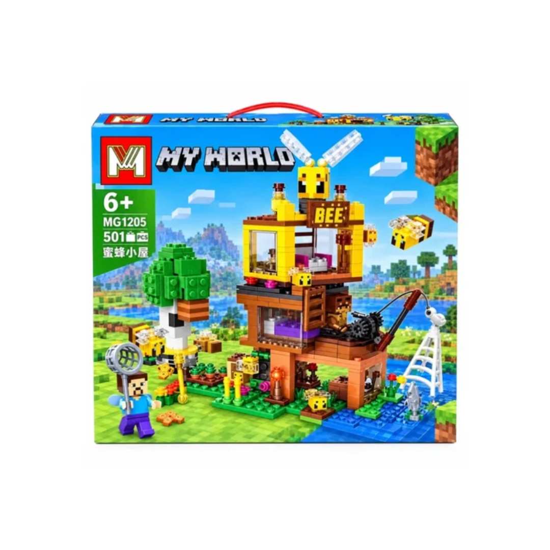 My World Bee House 501 Pcs Building Blocks Set – Creative Honey Bee Treehouse Toy for Kids 6+