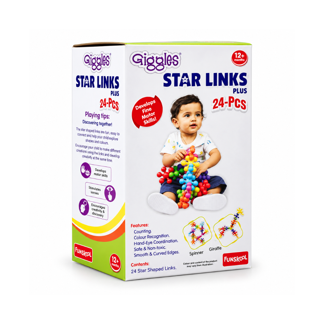 Funskool Giggles - Star Links Plus - 24pcs, Multi-Coloured