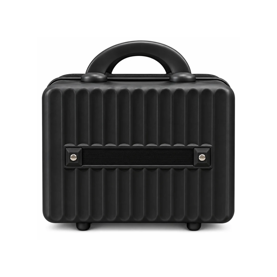 Portable Hard Shell Makeup & Travel Organizer Case with Handle – Black (30cm)