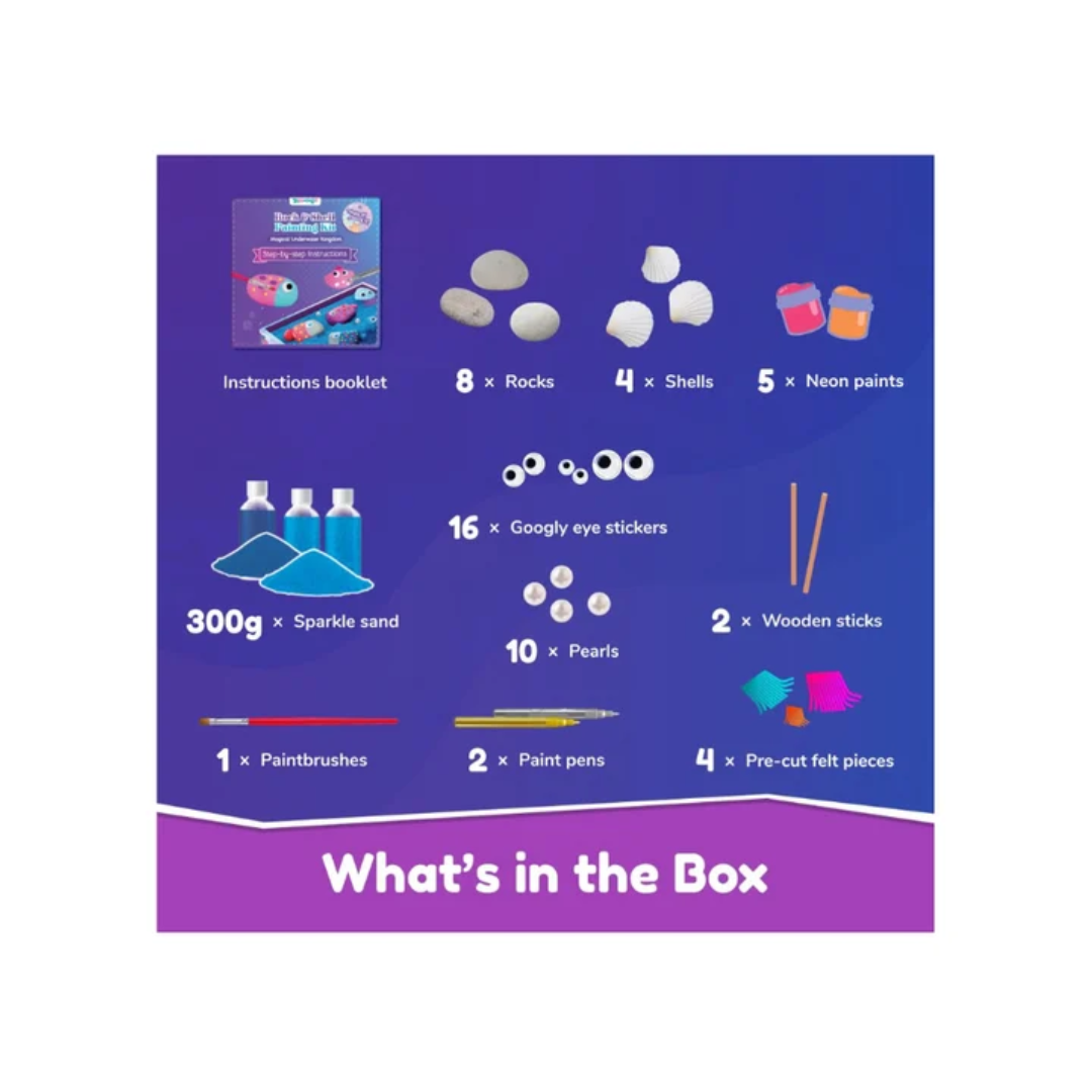 Bloomingo Art & Craft Kit - Rock Painting Kit Magical Underwater Kingdom