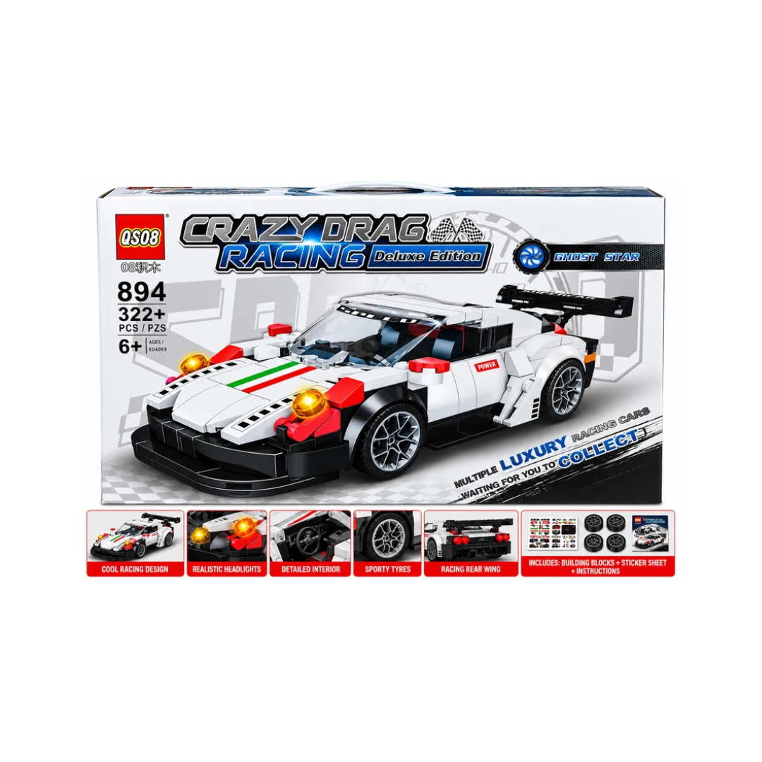 Crazy Drag Racing Deluxe Edition Building Blocks Sports Car – 322+ Pcs
