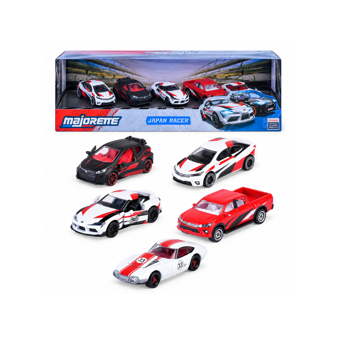 Majorette Japan Racer 5-Piece Die-Cast Car Gift Pack – Toyota Japanese Racing Cars Collection