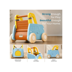 R for Rabbit Kiddie Kart 4-in-1 Versatile Toy Cart – Ride, Push & Storage Play Cart Blue Yellow