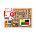 Open Ended My Wooden Stamp Kit – Jungle Safari | 26 Wooden Stamps & Colouring Set