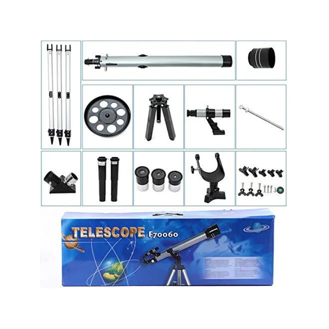 F70060 Astronomical Refractor Telescope 700mm Focal Length with 60mm Aperture & 113cm Adjustable Tripod