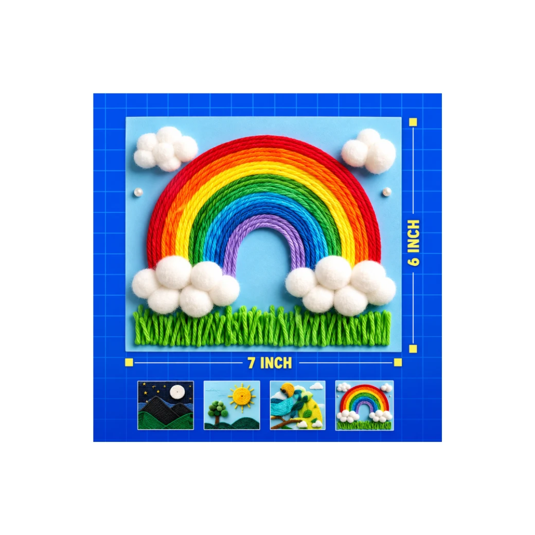 Kreeda Sand Art & Wool Art DIY Mess Free Craft Kit