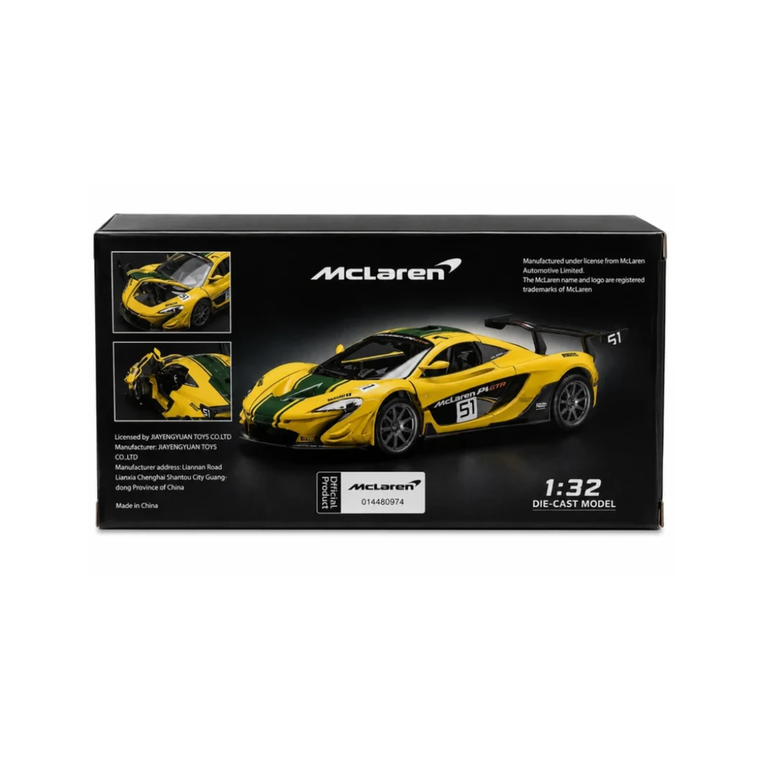McLaren P1 GTR #51 Licensed Die-Cast Model Car – Yellow