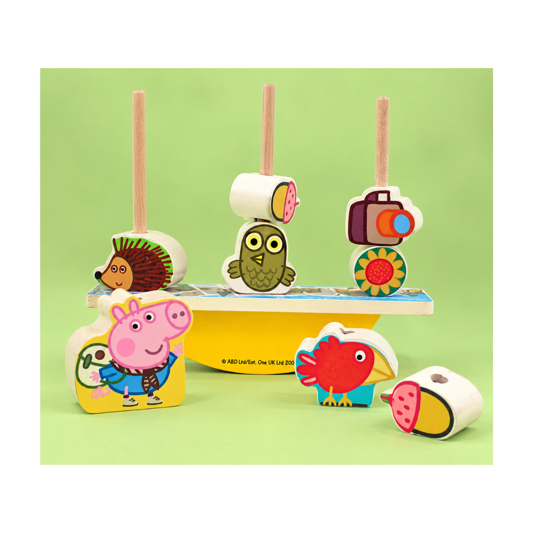 Shumee Peppa Pig Wooden Blocks Balancing Game - (3 Years+)